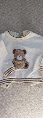 Mayoral Cream Sweatshirt with Brown Teddy Applique